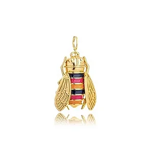 Pingente Cigarra Esmaltada - Banho Ouro