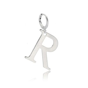 Pingente Letra R - Ródio Branco