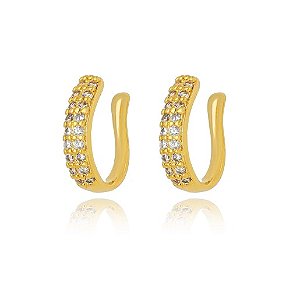 Piercing  Duplo Micro Zircônia - Ouro