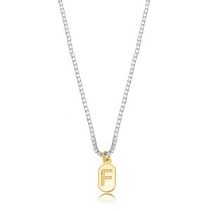 Choker Riviera Letra F Bicolor