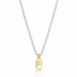 Choker Riviera Letra F Bicolor
