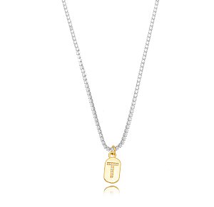 Choker Riviera Letra T Bicolor