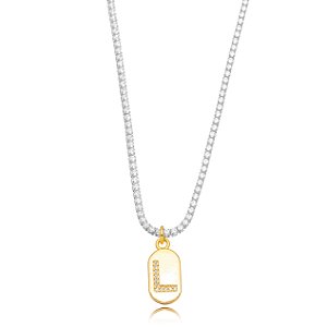 Choker Riviera Letra L Bicolor