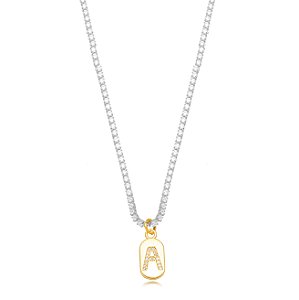 Choker Riviera Letra A Bicolor