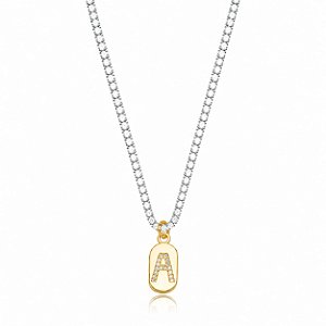 Choker Riviera Letra A Bicolor