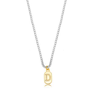 Choker Riviera Letra D - Bicolor