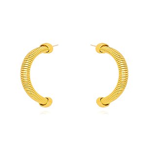 Brinco Detalhado Liso - Ouro