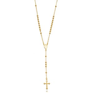 Colar Religioso Terço Liso - Ouro