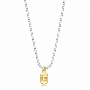 Choker Riviera Letra G Bicolor