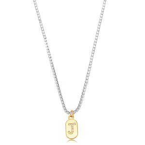 Choker Riviera Letra J Bicolor