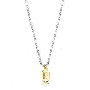 Choker Riviera Letra E - Bicolor