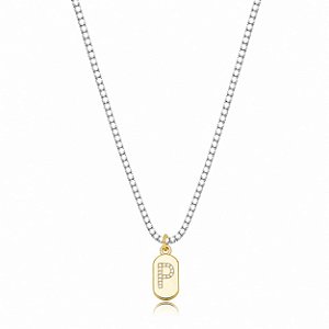 Choker Riviera Letra P Bicolor