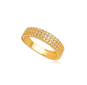 Anel Aparador Micro Zircônia - Ouro 15