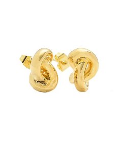 Brinco M Entrelaço - Banho em Ouro