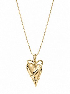 Colar Coração Encontro -  Banho de Ouro Amarelo 18K