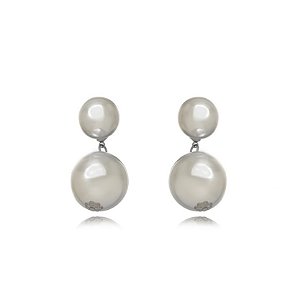 Brinco Pérolas - Ródio Branco