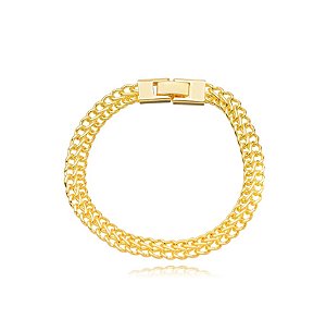 Pulseira Semijoia Elos Lisos - Ouro