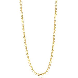 Choker Semijoia Coração Vazado Liso - Ouro