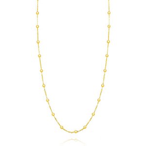 Colar Semijoia Bolas Lisas - Ouro