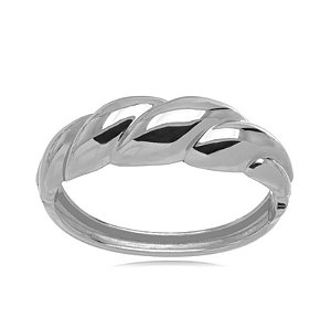 Bracelete Semijoia Torcido Liso - Ródio Branco