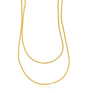 Colar Semijoia Malha Roliça Lisa - Ouro