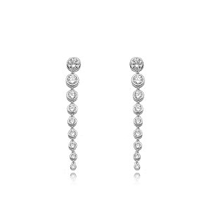 Brinco Alongado - Ródio Branco