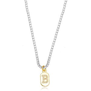 Choker Riviera Letra B - Bicolor