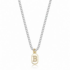 Choker Riviera Letra B Bicolor