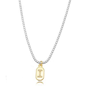 Choker Riviera Letra I - Bicolor