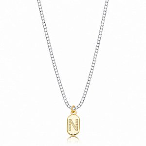 Choker Riviera Letra N Bicolor