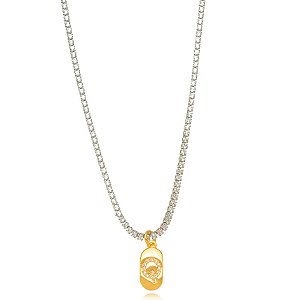 Choker Riviera Letra Q - Bicolor