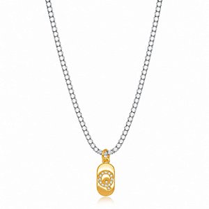 Choker Riviera Letra Q Bicolor