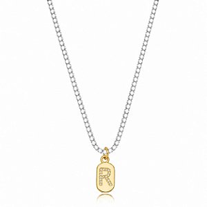 Choker Riviera Letra R Bicolor