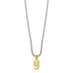 Choker Riviera Letra U - Bicolor