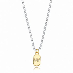 Choker Riviera Letra W Bicolor