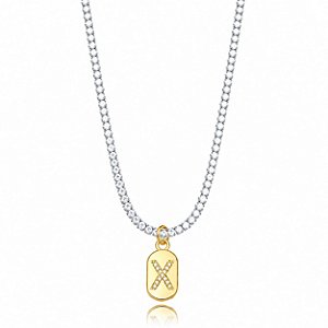 Choker Riviera Letra X Bicolor