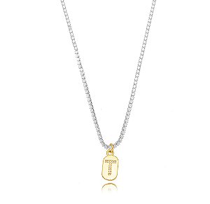 Choker Riviera Letra T Bicolor