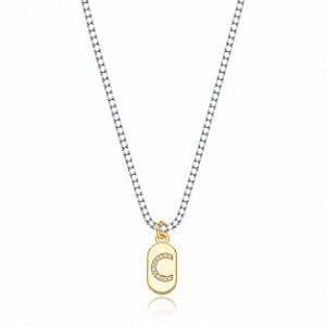 Choker Riviera Letra C Bicolor