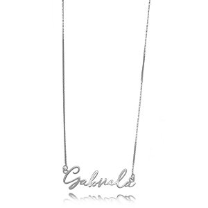 Colar Nome Personalizado- Ródio Branco