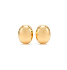 Brinco Semijoia Oval Liso - Ouro