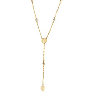 Colar Religioso Terço São Bento Cristais - Ouro