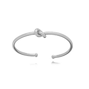 Bracelete Nó Liso - Ródio Branco