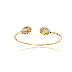 Bracelete Oval Micro Zircônia - Bicolor