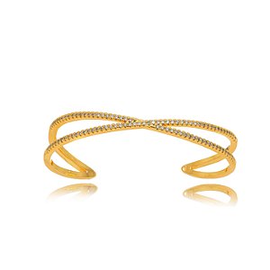 Bracelete Micro Zircônia - Ouro