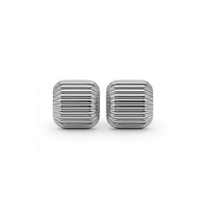 Brinco Quadrado Texturizado – Banho de Ródio Branco