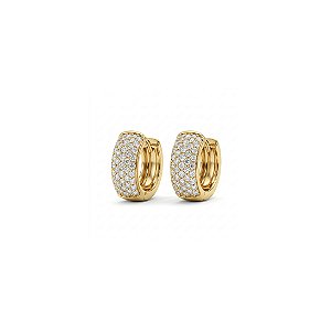 Brinco Argola Cravejada - Ouro