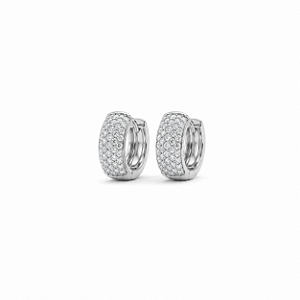 Brinco Argola Cravejada - Ródio Branco