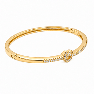 Bracelete Nó Cravejado com Zircônias – Banho em Ouro