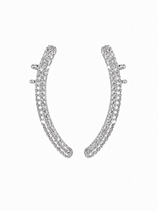 Brinco Ear Cuff Micro Zircônia – Banho em Ródio Branco