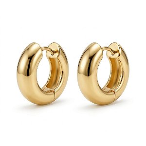 Brinco Argola Tubo Lisa – Banho Ouro